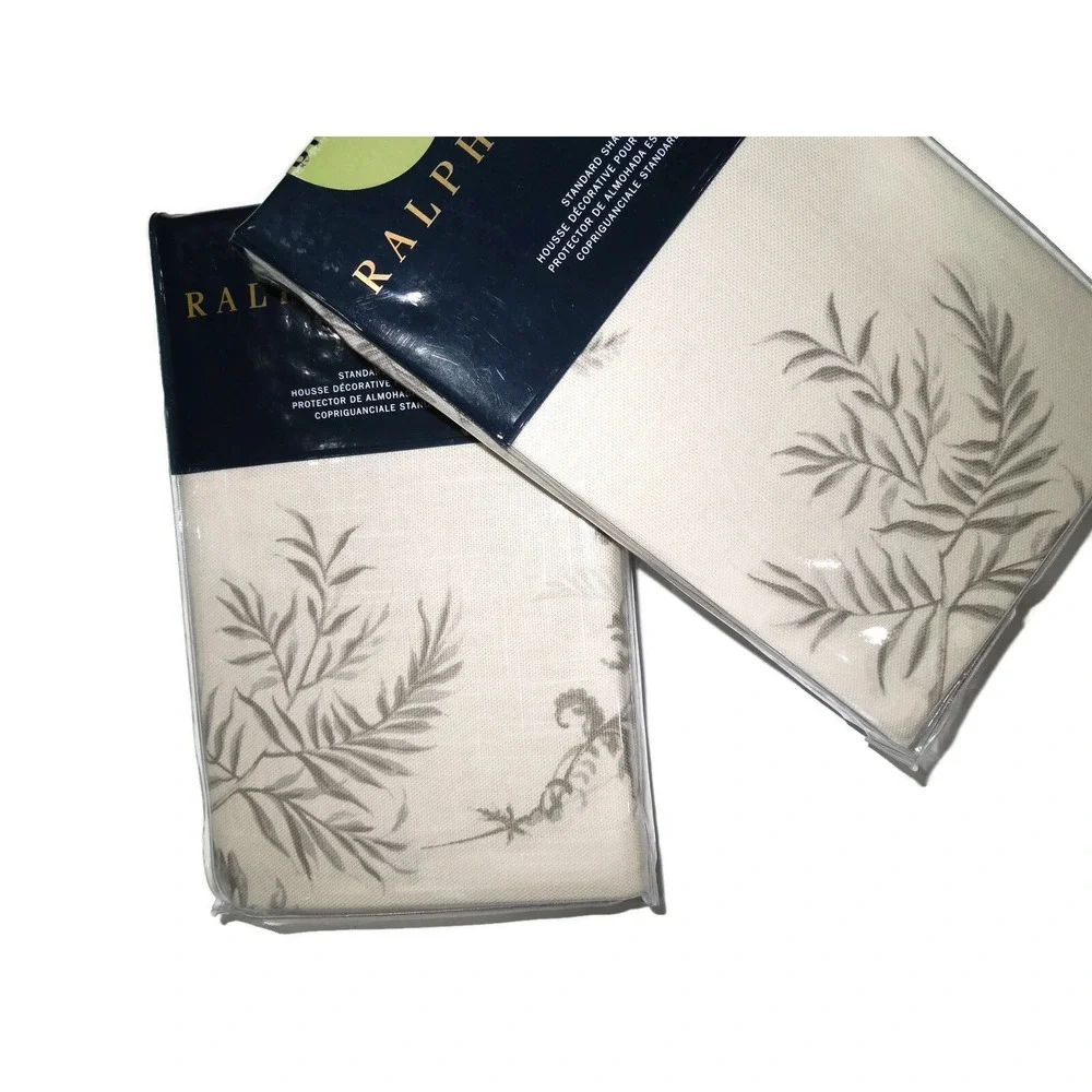 Ralph Lauren 2 pc set HOXTON Ainslie pair Standard‎ Shams Cream Floral